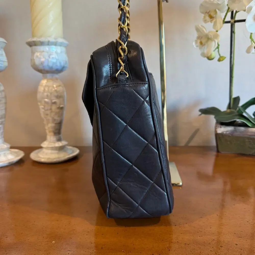 CHANEL Quilted Matelassé CC Lambskin Fringe Chain Bag Black - Picture 3 of 15